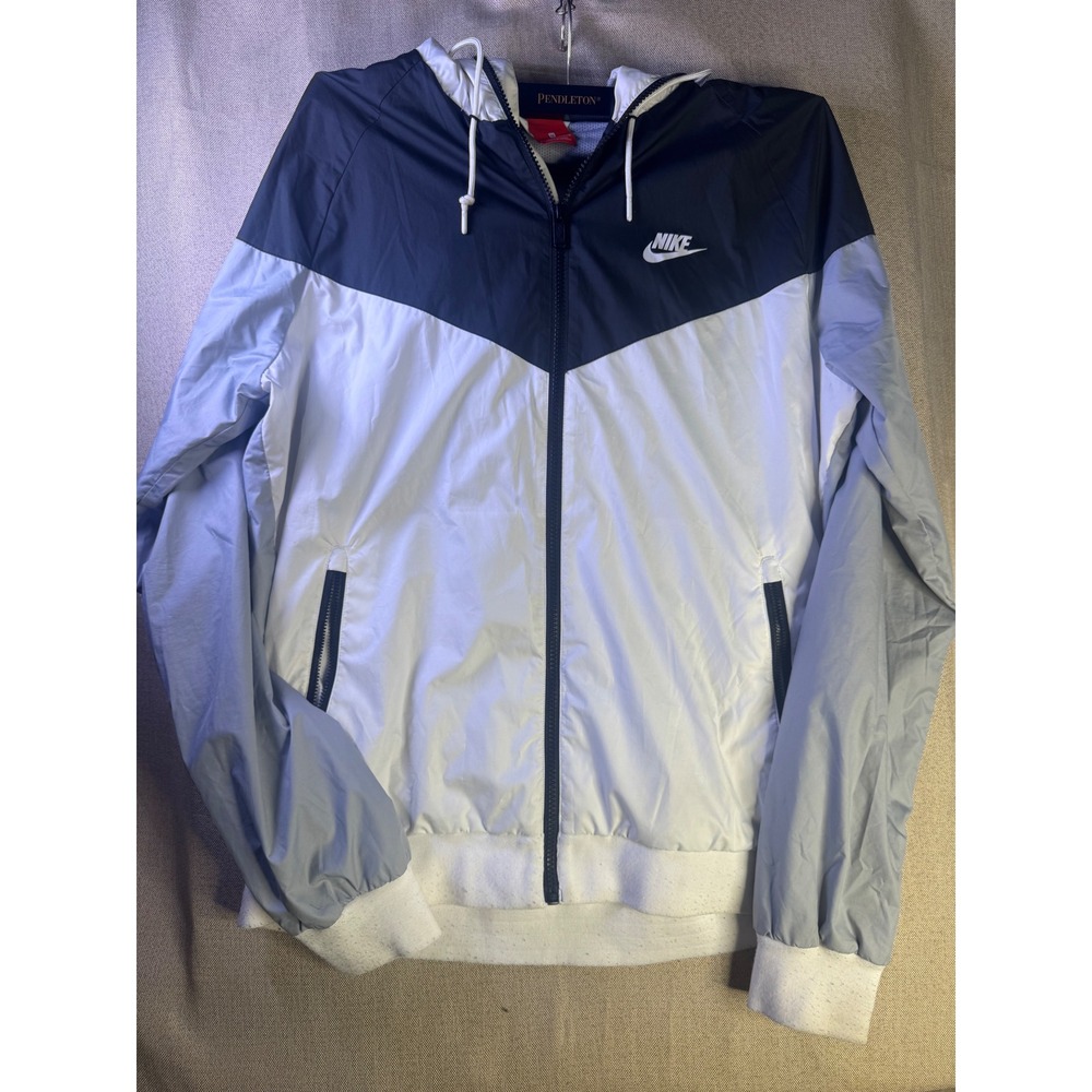 Nike Windrunner Hooded Windbreaker Jacket Black White Grey Mens M 727324-101
